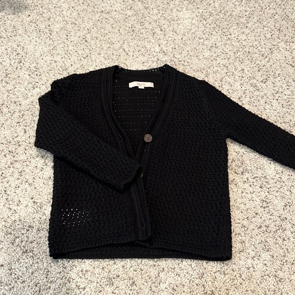 LOFT black cardigan sweater for work. Like new, worn once - Picture 1 of 2